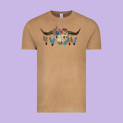 Texas Longhorn Bull Skull Vintage Tee Designed By Jahusdesignshop