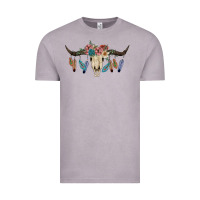 Vintage Zinc Texas Longhorn Bull Skull Vintage Tee - JahusDesignShop
