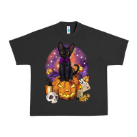 Pigment Black halloween black cat pumpkin Urban Heavy Tee - BarkalooDesign