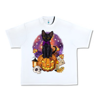 White halloween black cat pumpkin Urban Heavy Tee - BarkalooDesign