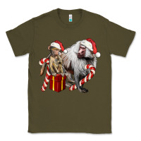 Army Green Christmas Baboon Baby And Mama Classic Tee - LillyAllenDesigns