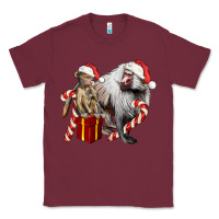 Burgundy Christmas Baboon Baby And Mama Classic Tee - LillyAllenDesigns