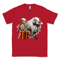 Red Christmas Baboon Baby And Mama Classic Tee - LillyAllenDesigns