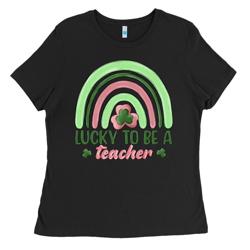Lucky To Be A Teacher Ladies Tee by MaliasSmallBusiness | Teevron