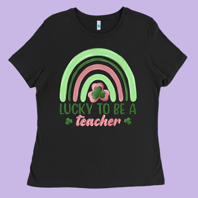 Lucky To Be A Teacher Ladies Tee Designed By Maliassmallbusiness