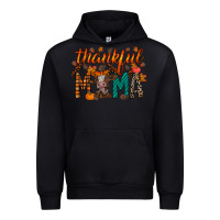 Black thankful mama cow Urban Hoodie - RacoonDesign