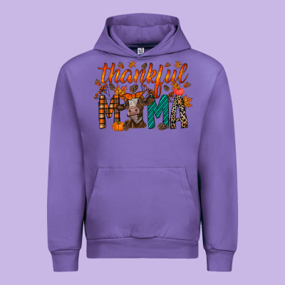 Thankful Mama Cow Urban Hoodie Designed By Racoondesign