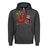 Charcoal Heather mardi gras louisiana map Zipper Hoodie - OliviaCreatesArt