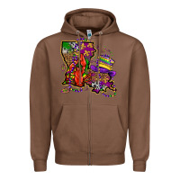 Chestnut mardi gras louisiana map Zipper Hoodie - OliviaCreatesArt