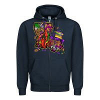 Navy mardi gras louisiana map Zipper Hoodie - OliviaCreatesArt