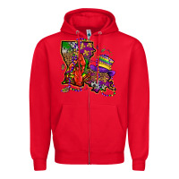 Red mardi gras louisiana map Zipper Hoodie - OliviaCreatesArt