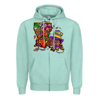 Mardi Gras Louisiana Map Zipper Hoodie | Teevron
