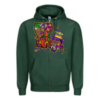 Sports Green mardi gras louisiana map Zipper Hoodie - OliviaCreatesArt