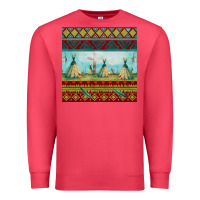 Cardinal teepe tent dreamcatcher totem pole seamless patter Premium Sweatshirt - FaDigitalArtStudio