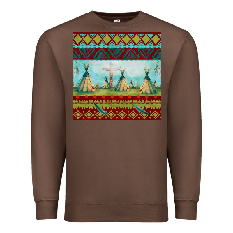 Teepe Tent Dreamcatcher Totem Pole Seamless Patter Premium Sweatshirt by FaDigitalArtStudio | Teevron