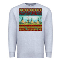 Heather Grey teepe tent dreamcatcher totem pole seamless patter Premium Sweatshirt - FaDigitalArtStudio