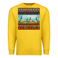 Lemon teepe tent dreamcatcher totem pole seamless patter Premium Sweatshirt - FaDigitalArtStudio