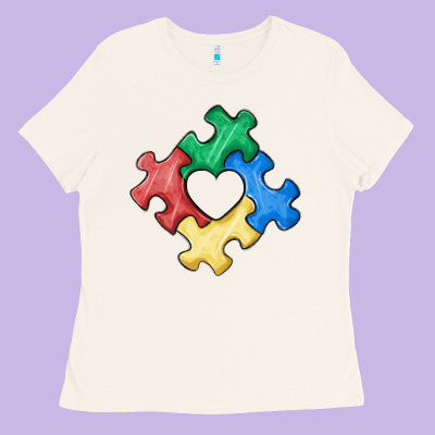 Autism Puzzle Ladies Tee Designed By Maliassmallbusiness