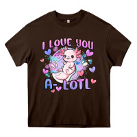 Chocolate Brown love you a lotl Heavy Core Tee - MaliasSmallBusiness