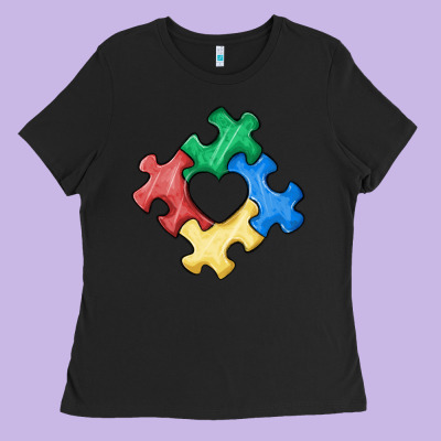 Autism Puzzle Ladies Tee Designed By Maliassmallbusiness