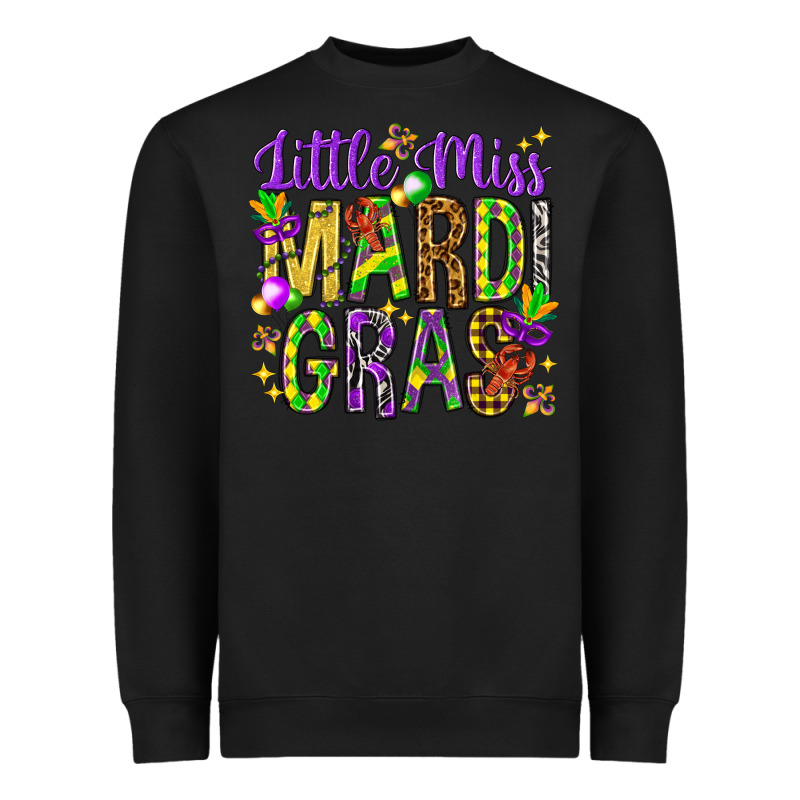 Little Miss Mardi Gras Heavyweight Sweatshirt by HowdyJamesFarm | Teevron