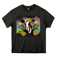 Asphalt cow cactus and sunflower Heavy Core Tee - AdoDesignShop
