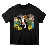 Black cow cactus and sunflower Heavy Core Tee - AdoDesignShop