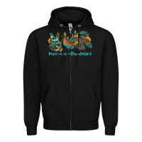 Black peace love thunderbird Zipper Hoodie - OliviaCreatesArt