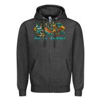 Charcoal Heather peace love thunderbird Zipper Hoodie - OliviaCreatesArt