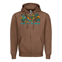 Chestnut peace love thunderbird Zipper Hoodie - OliviaCreatesArt
