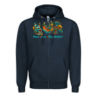 Navy peace love thunderbird Zipper Hoodie - OliviaCreatesArt