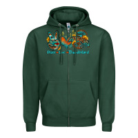 Sports Green peace love thunderbird Zipper Hoodie - OliviaCreatesArt