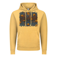 Vintage Mustard tooled leather fall background Vintage Hoodie - RanaPortraitStore