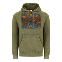 Vintage Olive tooled leather fall background Vintage Hoodie - RanaPortraitStore