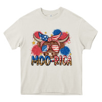 Cream moo rica Heavy Core Tee - MaliasSmallBusiness