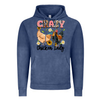 Vintage Denim crazy chicken lady Vintage Hoodie - Artiststas
