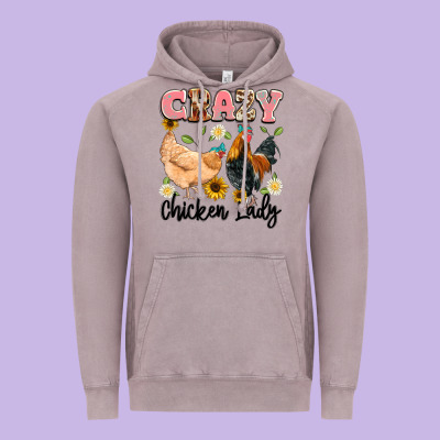 Crazy Chicken Lady Vintage Hoodie Designed By Artiststas