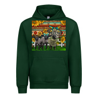 Forest Green Western Cute Hampshire Sheep Family Urban Hoodie - LillyAllenDesigns