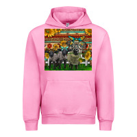 Fuchsia Pink Western Cute Hampshire Sheep Family Urban Hoodie - LillyAllenDesigns