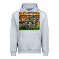 Heather Grey Western Cute Hampshire Sheep Family Urban Hoodie - LillyAllenDesigns