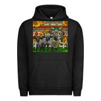 Pigment Black Western Cute Hampshire Sheep Family Urban Hoodie - LillyAllenDesigns