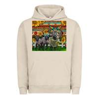 Pigment French Oak Western Cute Hampshire Sheep Family Urban Hoodie - LillyAllenDesigns