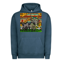 Pigment Midnight Navy Western Cute Hampshire Sheep Family Urban Hoodie - LillyAllenDesigns