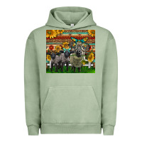 Pigment Oil Green Western Cute Hampshire Sheep Family Urban Hoodie - LillyAllenDesigns