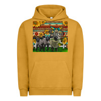 Pigment Peanut Butter Western Cute Hampshire Sheep Family Urban Hoodie - LillyAllenDesigns