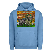 Pigment Pebble Blue Western Cute Hampshire Sheep Family Urban Hoodie - LillyAllenDesigns
