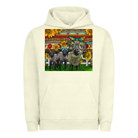Pigment Pistachio Western Cute Hampshire Sheep Family Urban Hoodie - LillyAllenDesigns