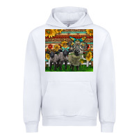 White Western Cute Hampshire Sheep Family Urban Hoodie - LillyAllenDesigns