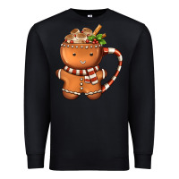 Black Gingerbread Cookie Man Hot Cocoa Coffee Premium Sweatshirt - FaDigitalArtStudio