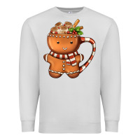Dove Grey Gingerbread Cookie Man Hot Cocoa Coffee Premium Sweatshirt - FaDigitalArtStudio